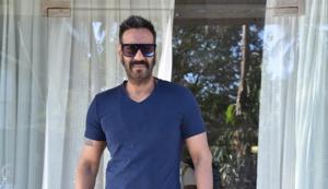 Actor Ajay Devgn ahead of an interview regarding Total Dhamaal in Mumbai.(IANS) Actor Ajay Devgn ahead of an interview regarding Total Dhamaal in Mumbai.(IANS)