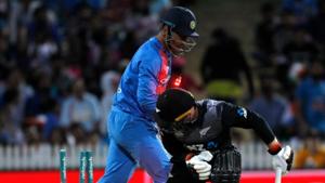 MS Dhoni stumps Tim Seifert in Hamilton.(BCCI/ Twitter) MS Dhoni stumps Tim Seifert in Hamilton.(BCCI/ Twitter)