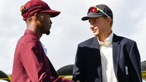 Kraigg Brathwaite (L) of West Indies and Joe Root (R) of England shake hands.(AFP) Kraigg Brathwaite (L) of West Indies and Joe Root (R) of England shake hands.(AFP)