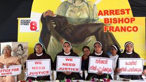 Protesting nuns accuse Bishop Mulakkal of interfering in Jalandhar diocese functioning. (Photo by Vivek Nair / Hindustan Times)(HT Photo) Protesting nuns accuse Bishop Mulakkal of interfering in Jalandhar diocese functioning. (Photo by Vivek Nair / Hindustan Times)(HT Photo)