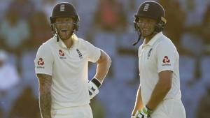 England's batsmen Ben Stokes, left, and Jos Buttler share a laugh during day one of their third cricket Test match against West Indies at the Daren Sammy Cricket Ground in Gros Islet(AP) England's batsmen Ben Stokes, left, and Jos Buttler share a laugh during day one of their third cricket Test match against West Indies at the Daren Sammy Cricket Ground in Gros Islet(AP)