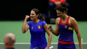 Romania's Monica Niculescu and Irina-Camelia Begu celebrate during their match against Czech Republic's Barbora Krejcikova and Katerina Siniakova(REUTERS) Romania's Monica Niculescu and Irina-Camelia Begu celebrate during their match against Czech Republic's Barbora Krejcikova and Katerina Siniakova(REUTERS)