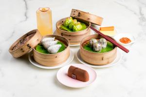 Dim Sum evolved as a sort of Chinese high tea for the weary Silk Road traveller, about a thousand years ago. Typically, the bite-sized meals are paired with steaming tea, in a repast called Yum Cha (Cantonese for Drink Tea). Above is a Yum Cha spread at Yauatcha, Mumbai, tea paired with three types of dim sum — Shiitake Mushroom, Vegetable Chive and Vegetable Crystal — followed by a signature dessert. Dim Sum evolved as a sort of Chinese high tea for the weary Silk Road traveller, about a thousand years ago. Typically, the bite-sized meals are paired with steaming tea, in a repast called Yum Cha (Cantonese for Drink Tea). Above is a Yum Cha spread at Yauatcha, Mumbai, tea paired with three types of dim sum — Shiitake Mushroom, Vegetable Chive and Vegetable Crystal — followed by a signature dessert.