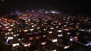 The Gurugram-Delhi border on the expressway is one of the most congested locations in Gurugram.(Yogendra Kumar/HT PHOTO)