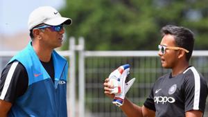 File image of India A coach Rahul Dravid with Prithvi Shaw.(IDI via Getty Images) File image of India A coach Rahul Dravid with Prithvi Shaw.(IDI via Getty Images)