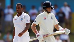 West Indies' Shannon Gabriel with England's Joe Root(Action Images via Reuters) West Indies' Shannon Gabriel with England's Joe Root(Action Images via Reuters)