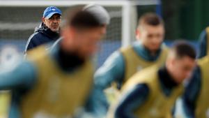 Chelsea manager Maurizio Sarri during training.(Action Images via Reuters) Chelsea manager Maurizio Sarri during training.(Action Images via Reuters)