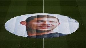 General view of a tribute inside the stadium in memory of Emiliano Sala(REUTERS) General view of a tribute inside the stadium in memory of Emiliano Sala(REUTERS)