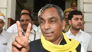 NDA partner Om Prakash Rajbhar.(PTI) NDA partner Om Prakash Rajbhar.(PTI)