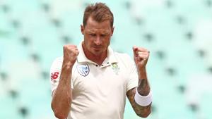 South Africa's Dale Steyn celebrates the wicket of Sri Lanka's Kusal Perera (not seen) during day 2 of the first test match between South Africa and Sri Lanka held at the Kingsmead Stadium in Durban.(AFP) South Africa's Dale Steyn celebrates the wicket of Sri Lanka's Kusal Perera (not seen) during day 2 of the first test match between South Africa and Sri Lanka held at the Kingsmead Stadium in Durban.(AFP)