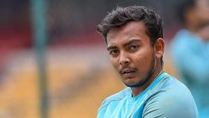 File image of India cricketer Prithvi Shaw in action during a training session.(PTI) File image of India cricketer Prithvi Shaw in action during a training session.(PTI)