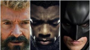 Hugh Jackman as Wolverine, Chadwick Boseman as T’Challa and Christian Bale as Batman. Hugh Jackman as Wolverine, Chadwick Boseman as T’Challa and Christian Bale as Batman.
