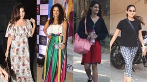 Jacqueline Fernandez, Sunny Leone, Disha Patani and Mira Rajput spotted in Mumbai.(Varinder Chawla) Jacqueline Fernandez, Sunny Leone, Disha Patani and Mira Rajput spotted in Mumbai.(Varinder Chawla)