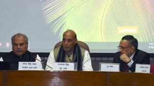 Union home minister Rajnath Singh presided over the all party meeting to discuss the Pulwama attack in New Delhi on Thursday.(HT Photo) Union home minister Rajnath Singh presided over the all party meeting to discuss the Pulwama attack in New Delhi on Thursday.(HT Photo)