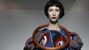 A model wears a creation by designer Matty Bovan at the Autumn/Winter 2019 fashion week runway show in London, Friday, Feb. 15, 2019.(Photo by Grant Pollard/Invision/AP)(Grant Pollard/Invision/AP) A model wears a creation by designer Matty Bovan at the Autumn/Winter 2019 fashion week runway show in London, Friday, Feb. 15, 2019.(Photo by Grant Pollard/Invision/AP)(Grant Pollard/Invision/AP)