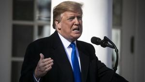 US President Donald Trump speaks in the Rose Garden at the White House in Washington.(Bloomberg photo) US President Donald Trump speaks in the Rose Garden at the White House in Washington.(Bloomberg photo)