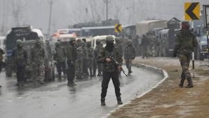 At least eight suspected over-ground workers of the Jaish-e-Mohammad (JeM), the Pakistan-based terror organisation that claimed responsibility for the attack, were detained by security forces between Friday and Saturday.(HT Photo) At least eight suspected over-ground workers of the Jaish-e-Mohammad (JeM), the Pakistan-based terror organisation that claimed responsibility for the attack, were detained by security forces between Friday and Saturday.(HT Photo)
