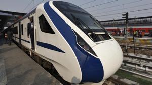 The engine-less Train 18 was on its way back from Varanasi after its first run.(Burhaan Kinu/HT FILE PHOTO)