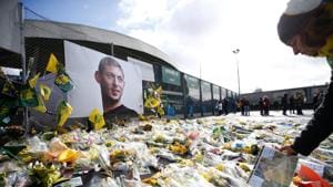 General view of tributes left outside the stadium in memory of Emiliano Sala.(REUTERS)