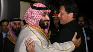 Visiting Saudi Crown Prince Mohammad bin Salman said his country would collaborate with Pakistan economically, politically and in terms of security.(Reuters Photo) Visiting Saudi Crown Prince Mohammad bin Salman said his country would collaborate with Pakistan economically, politically and in terms of security.(Reuters Photo)