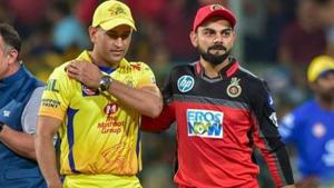 Royal Challengers Bangalore skipper Virat Kohli with his counterpart Chennai Super Kings' MS Dhoni.(PTI) Royal Challengers Bangalore skipper Virat Kohli with his counterpart Chennai Super Kings' MS Dhoni.(PTI)