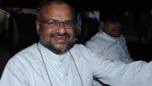 Former Jalandhar bishop Franco Mulkkal who has been accused of raping a nun, also a mother superior, 13 times between 2014 and 2016.(Pardeep Pandit/HT Photo) Former Jalandhar bishop Franco Mulkkal who has been accused of raping a nun, also a mother superior, 13 times between 2014 and 2016.(Pardeep Pandit/HT Photo)