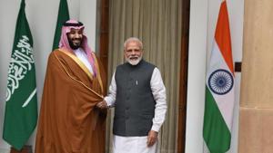 Prince Mohammed arrived late Tuesday for a 36-hour visit that was to be dominated by economic ties.(HT Photo) Prince Mohammed arrived late Tuesday for a 36-hour visit that was to be dominated by economic ties.(HT Photo)
