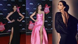 Kirti Kulhari, Sara Ali Khan and Deepika Padukone attended the Femina Beauty Awards in Mumbai on Wednesday.(Varinder Chawla) Kirti Kulhari, Sara Ali Khan and Deepika Padukone attended the Femina Beauty Awards in Mumbai on Wednesday.(Varinder Chawla)
