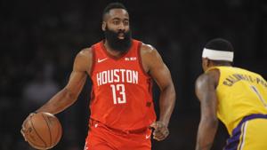 Houston Rockets guard James Harden moves the ball against Los Angeles Lakers guard Kentavious Caldwell-Pope.(USA TODAY Sports) Houston Rockets guard James Harden moves the ball against Los Angeles Lakers guard Kentavious Caldwell-Pope.(USA TODAY Sports)