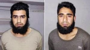 Photographs of Shahnawaz Ahmed Teli (L) and Aqib Ahmad Malik , the two suspected Jaish-e-Mohammed (JeM) operatives, who were arrested by the Uttar Pradesh Police ATS in Deoband, Friday.(PTI) Photographs of Shahnawaz Ahmed Teli (L) and Aqib Ahmad Malik , the two suspected Jaish-e-Mohammed (JeM) operatives, who were arrested by the Uttar Pradesh Police ATS in Deoband, Friday.(PTI)