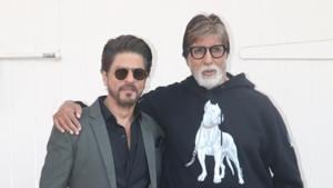 Actors Amitabh Bachchan and Shah Rukh Khan during the promotion of their upcoming film Badla in Mumbai on Feb 22, 2019.(IANS) Actors Amitabh Bachchan and Shah Rukh Khan during the promotion of their upcoming film Badla in Mumbai on Feb 22, 2019.(IANS)