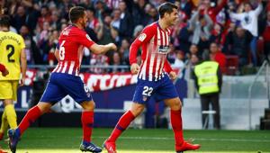 Atletico Madrid's Alvaro Morata celebrates scoring their first goal with Koke(REUTERS) Atletico Madrid's Alvaro Morata celebrates scoring their first goal with Koke(REUTERS)