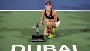 Switzerland's Belinda Bencic celebrates with a trophy after winning the final against Czech Republic's Petra Kvitova.(REUTERS) Switzerland's Belinda Bencic celebrates with a trophy after winning the final against Czech Republic's Petra Kvitova.(REUTERS)