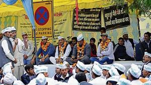 Farmers alleged that the authority officials harass them by issuing notices against their newly built structures in villages. Farmers are also demanding that the authority pay them the pending land compensation amount as well allot them residential plots.(Sunil Ghosh/HT Photo) Farmers alleged that the authority officials harass them by issuing notices against their newly built structures in villages. Farmers are also demanding that the authority pay them the pending land compensation amount as well allot them residential plots.(Sunil Ghosh/HT Photo)