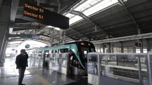 The Noida Metro Rail Corporation officials said 57 passengers, who were travelling in the Metro train, had to face problems after the train halted at Sector 144 Metro station.(Picture for representation) The Noida Metro Rail Corporation officials said 57 passengers, who were travelling in the Metro train, had to face problems after the train halted at Sector 144 Metro station.(Picture for representation)