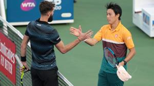 Benoit Paire of France and Japan's Kei Nishikori shake hands after their first round match(REUTERS) Benoit Paire of France and Japan's Kei Nishikori shake hands after their first round match(REUTERS)