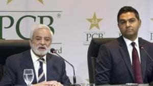 In this Feb. 10, 2019 photo, Pakistan Cricket Board's new managing director Wasim Khan, right, looks on during a press conference with the PCB chairman Ehsan Mani in Lahore, Pakistan(AP) In this Feb. 10, 2019 photo, Pakistan Cricket Board's new managing director Wasim Khan, right, looks on during a press conference with the PCB chairman Ehsan Mani in Lahore, Pakistan(AP)
