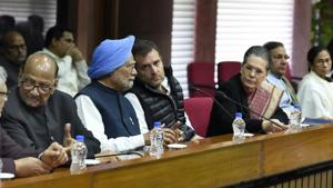The meeting of the 21 opposition parties on Wednesday briefly touched upon the subject of a pre-poll Common Minimum Programme.(HT Photo) The meeting of the 21 opposition parties on Wednesday briefly touched upon the subject of a pre-poll Common Minimum Programme.(HT Photo)