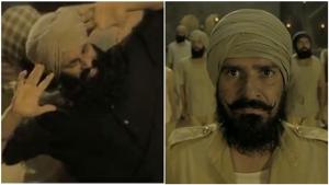 Akshay Kumar and his men bond over music in Kesari’s new song Sanu Kehndi. Akshay Kumar and his men bond over music in Kesari’s new song Sanu Kehndi.