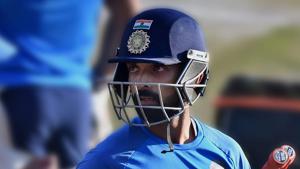 File image of India cricketer Ajinkya Rahane in action during a training session.(PTI) File image of India cricketer Ajinkya Rahane in action during a training session.(PTI)