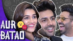 <p>Kartik Aryan clears the air on her equation with Sara Ali Khan while co-stars Kriti Sanon and Aparshakti Khurana rag him in this new episode of Aur Batao With RJ Stutee ahead of their upcoming movie Luka Chuppi. </p><p>Kartik Aryan responds to whether he has spoken to Sara face-to-face. On an earlier episode of TV show Koffee With Karan, Sara Ali Khan had said she would like to date Kartik Aryan. Kartik has been in the news after that. At a function some time back Ranveer Singh was filmed playing cupid and introducing Sara Ali Khan and Kartik Aryan. Aur Batao is not your regular photoshopped chat show this, but makes hanging out with celebs a whole different (and fun) ballgame.</p>