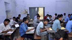As many as 6.45 lakh students have left the UP Board’s high school and intermediate examinations midway, as on Thursday, this year.(HT file) As many as 6.45 lakh students have left the UP Board’s high school and intermediate examinations midway, as on Thursday, this year.(HT file)