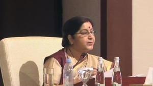 External affairs minister Sushma Swaraj at OIC conclave on March 1.(ANI Photo/Twitter) External affairs minister Sushma Swaraj at OIC conclave on March 1.(ANI Photo/Twitter)