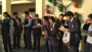 Students satisfied with ISC Chemistry paper.(HT Photo) Students satisfied with ISC Chemistry paper.(HT Photo)