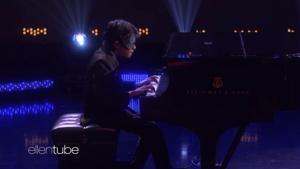 Ellen spoke to the talented teen about his ability to play two pianos at once.(Ellen DeGeneres/Facebook) Ellen spoke to the talented teen about his ability to play two pianos at once.(Ellen DeGeneres/Facebook)