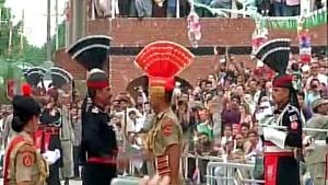 Beating Retreat Ceremony underway at Wagah border. (file photo) Beating Retreat Ceremony underway at Wagah border. (file photo)