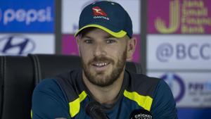 Australian cricket captain Aaron Finch addresses a press conference ahead of their first one-day international cricket match against India, in Hyderabad.(AP) Australian cricket captain Aaron Finch addresses a press conference ahead of their first one-day international cricket match against India, in Hyderabad.(AP)