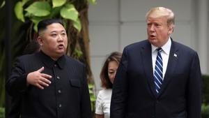The official spoke to reporters following the collapse of a second summit between US President Donald Trump and North Korean leader Kim Jong Un in Vietnam on Thursday.(Reuters) The official spoke to reporters following the collapse of a second summit between US President Donald Trump and North Korean leader Kim Jong Un in Vietnam on Thursday.(Reuters)