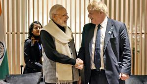 I’m sure I speak for millions of people in my own country when I say we stand with India in our determination to work with you to defeat the terrorist foe that threatens us both, said Johnson.(PTI) I’m sure I speak for millions of people in my own country when I say we stand with India in our determination to work with you to defeat the terrorist foe that threatens us both, said Johnson.(PTI)