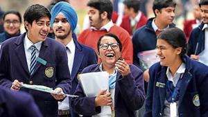 Students exit a school in central Delhi after writing their examination on Saturday. Sushil Kumar/HT PHOTO(HT Photo) Students exit a school in central Delhi after writing their examination on Saturday. Sushil Kumar/HT PHOTO(HT Photo)